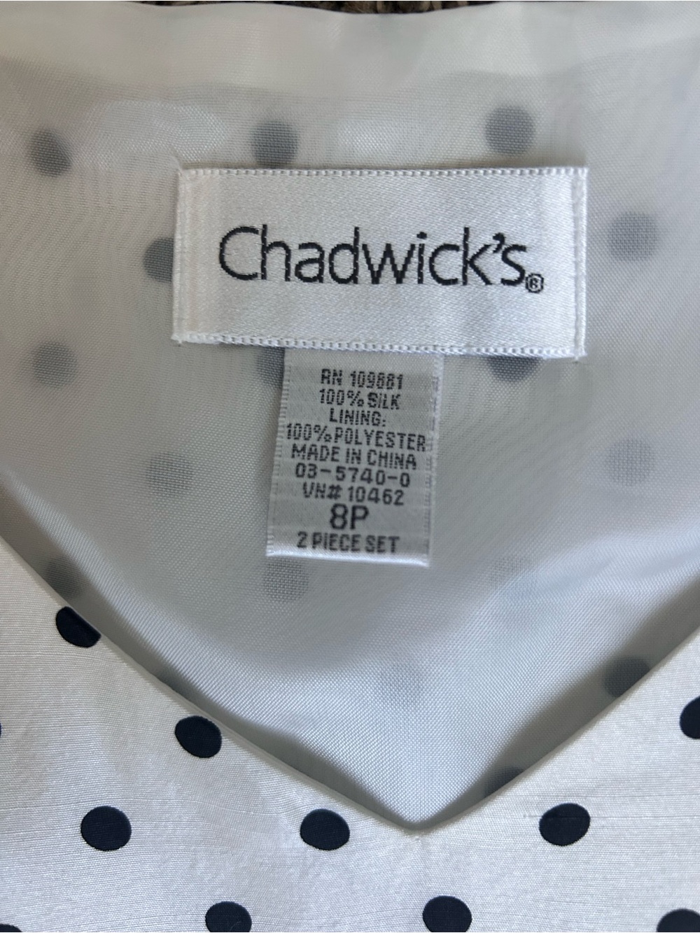 Chadwick’s Vintage 100% Silk Rockabilly Polka Dot Dress size 8 Petite - Picture 4 of 8